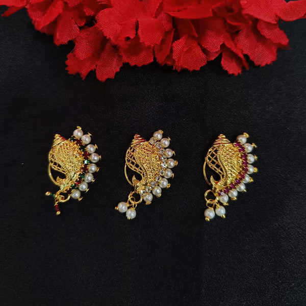 Lalita Creation Gold Plated Austrian Stone Nath Combo Set