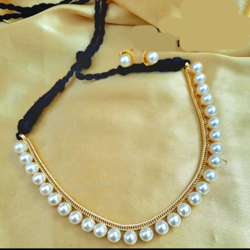 Lalita Creation Gold Plated Pearl Necklace Set