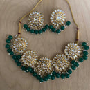 Darshana Jewels Gold Plated Kundan Beads And Pearl Choker Necklace Set 