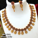 Darshana Jewels Gold Plated Pota Stone Temple Necklace Set 
