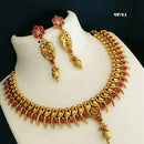 Darshana Jewels Gold Plated Pota Stone Necklace Set 
