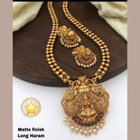 Darshana Jewels Gold Plated Pota Stone And Beads Temple Necklace Set 