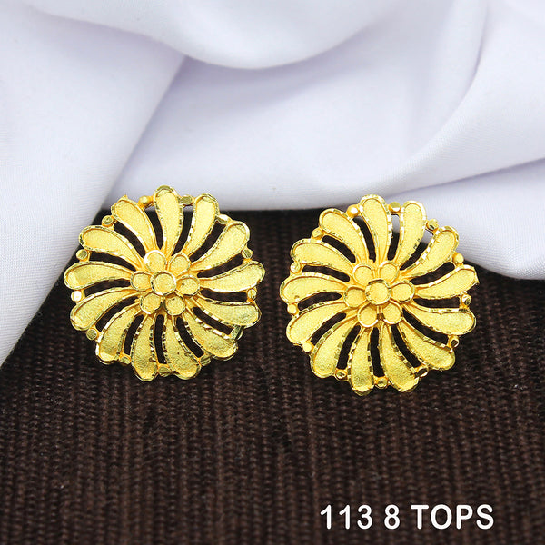 Mahavir Dye Gold Studs Earrings