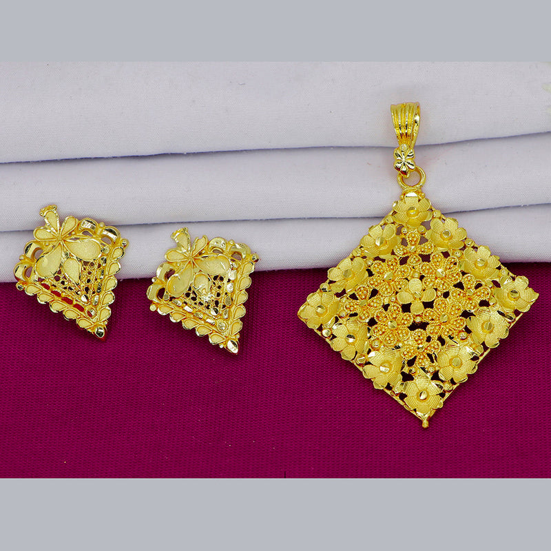 Mahavir Gold Plated Pendant Set