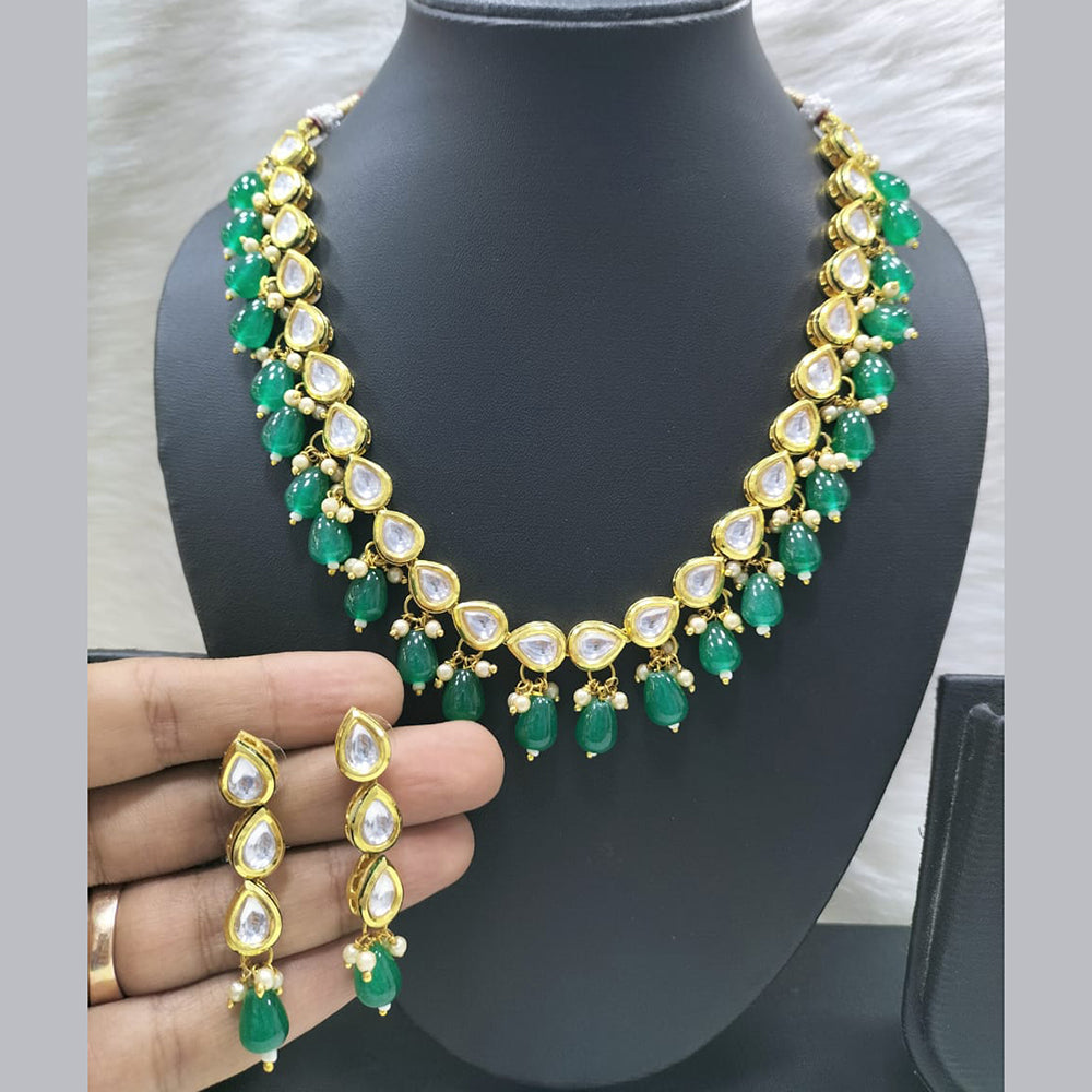 FS Collection Gold Plated Kundan Stone Necklace Set