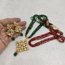 FS Collection Gold Plated Kundan Stone Necklace Set