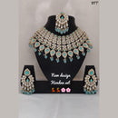 FS Collection Gold Plated Kundan Stone Necklace Set