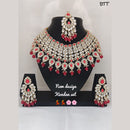 FS Collection Gold Plated Kundan Stone Necklace Set