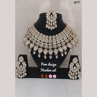 FS Collection Gold Plated Kundan Stone Necklace Set