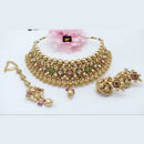 FS Collection Gold Plated Pota Stone Necklace Set