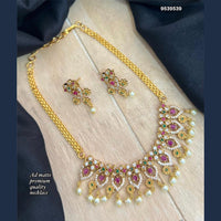 FS Collection Gold Plated AD Stone Necklace Set