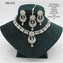FS Collection Rodium Polish Reverse AD Stone Necklace Set