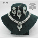 FS Collection Rodium Polish Reverse AD Stone Necklace Set