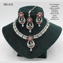 FS Collection Rodium Polish Reverse AD Stone Necklace Set