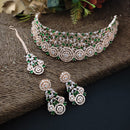 FS Collection Rose Gold Plated AD Stone Necklace Set