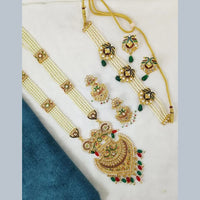 FS Collection Gold Plated Pearl Double Necklace Set