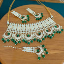 FS Collection Gold Plated Kundan Stone Necklace Set