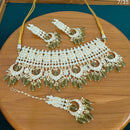 FS Collection Gold Plated Kundan Stone Necklace Set