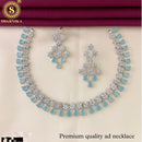 FS Collection Silver Plated AD Stone Necklace Set