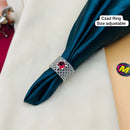 FS Collection Silver Plated AD Stone Adjustable Ring