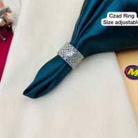 FS Collection Silver Plated AD Stone Adjustable Ring