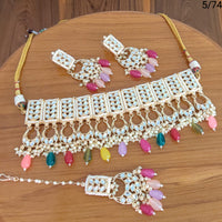 FS Collection  Gold Plated Kundan Stone Necklace Set