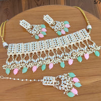 FS Collection  Gold Plated Kundan Stone Necklace Set