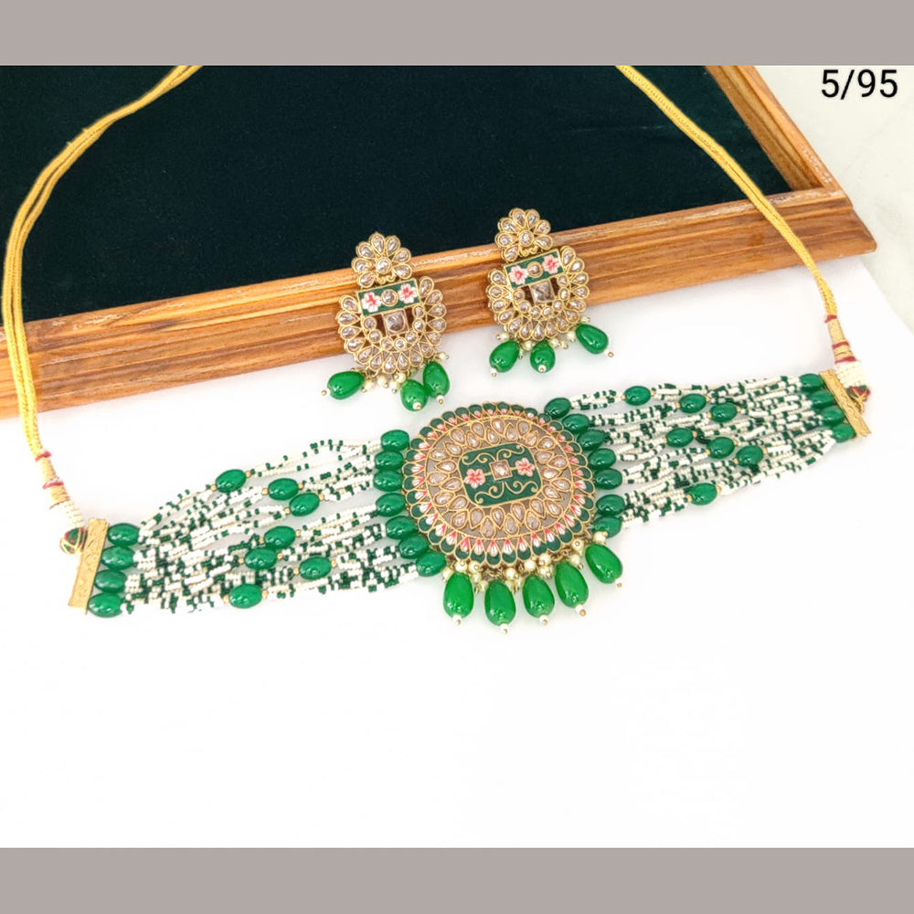FS Collection  Gold Plated Crystal Stone Necklace Set