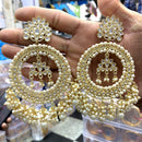 FS Collection Gold Plated Pearl Dangler Earrings