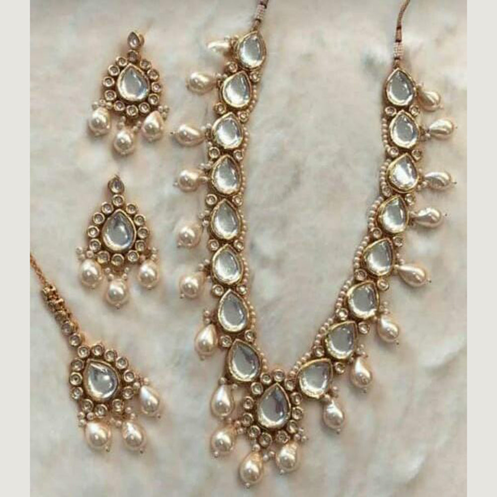 FS Collection Gold Plated Long Necklace Set