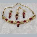 FS Collection Gold Plated Crystal Stone Necklace Set
