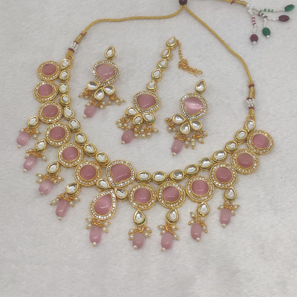 FS Collection Gold Plated Crystal Stone Necklace Set