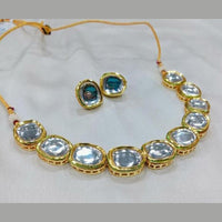 FS Collection Gold Plated Kundan Stone Necklace Set