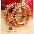 FS Collection Gold Plated Openable Meenakari Bangles Set