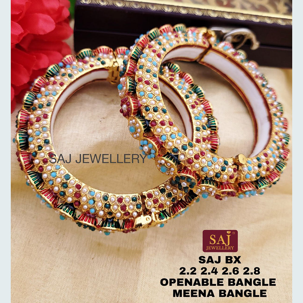 FS Collection Gold Plated Openable Bangles Set