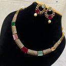 FS Collection Gold Plated AD Stone Necklace Set