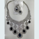 FS Collection Silver Plated AD Stone Necklace Set