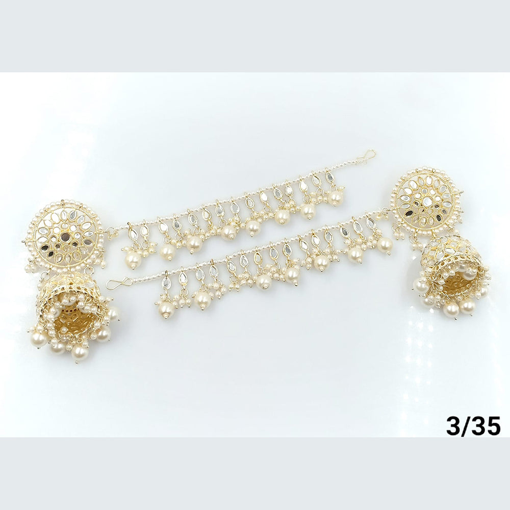 FS Collection Gold Plated Kanchain Jhumki Earrings