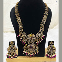 FS Collection Gold Plated AD Stone Long Necklace Set