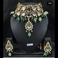 FS Collection Gold Plated Kundan Stone Necklace Set