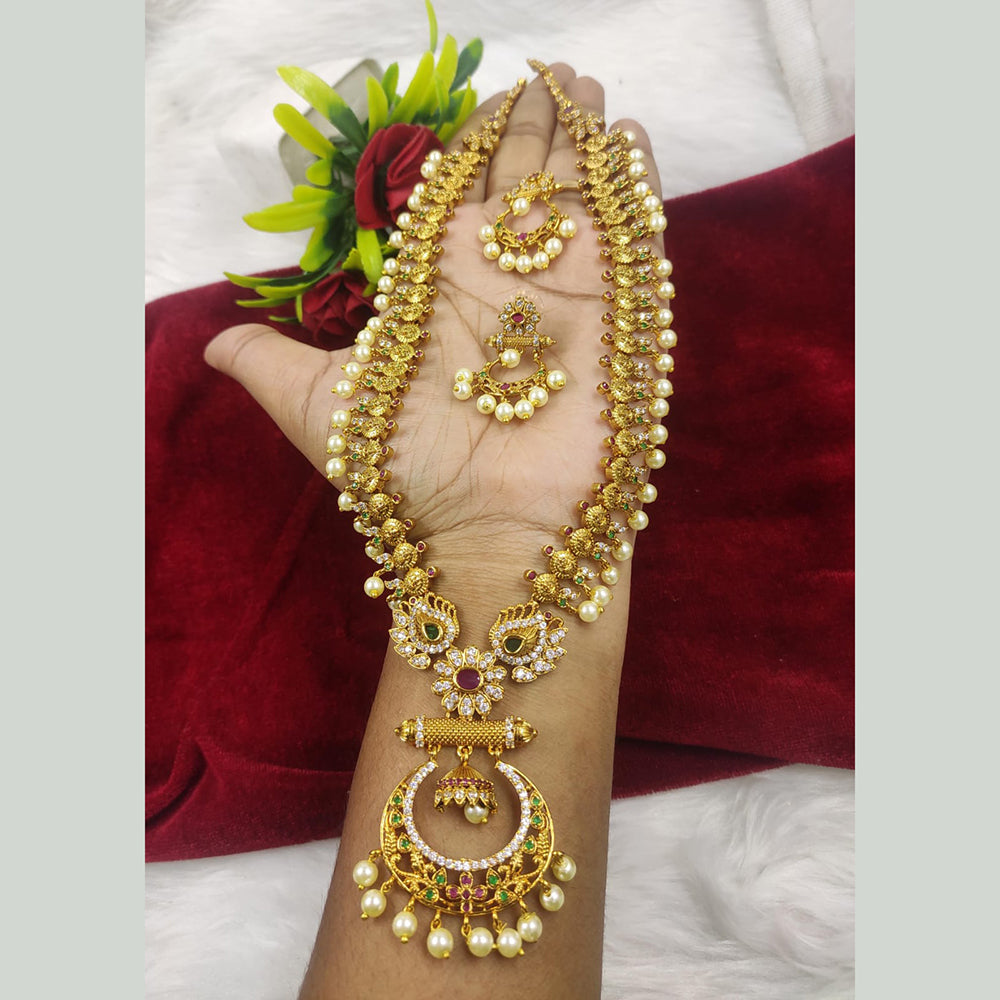 FS Collection Gold Plated Long Necklace Set