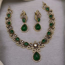 FS Collection Gold Plated Crystal Stone Necklace Set