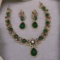 FS Collection Gold Plated Crystal Stone Necklace Set
