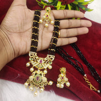FS Collection Gold Plated Austrian Stone Long Necklace Set