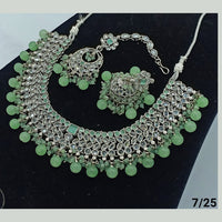 FS Collection Silver Plated Crystal Stone Necklace Set