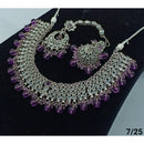 FS Collection Silver Plated Crystal Stone Necklace Set