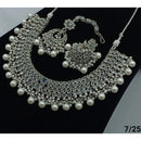 FS Collection Silver Plated Crystal Stone Necklace Set