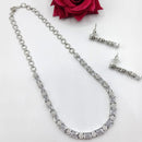 FS Collection Silver Plated Crystal Stone Necklace Set