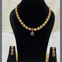 FS Collection Gold Plated AD Stone Necklace Set