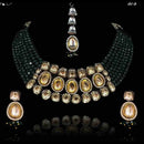 FS Collection Gold Plated Kundan Stone Necklace Set